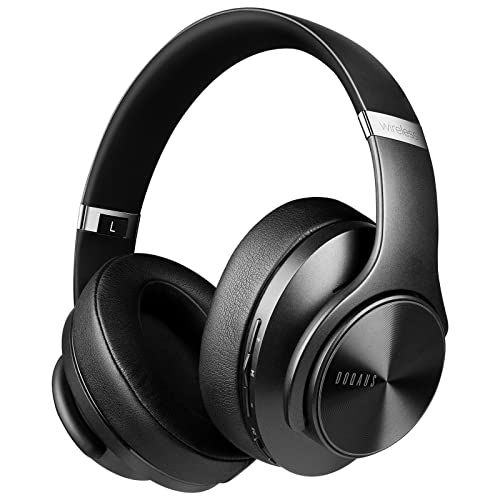 DOQAUS Bluetooth Headphones Over Ear, App Control, 9 EQ, 90H Playtime | HiFi Stereo Sound, Deep Bass, Soft Memory Foam Earpads, Foldable Design Headphones Wireless, BT5.4, ENC Mic, Black - color: Black