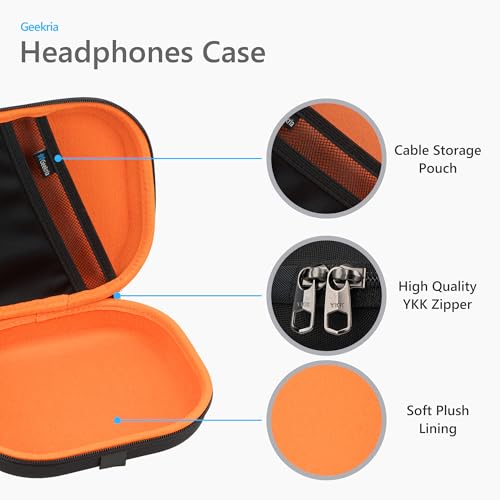 Geekria Shield Headphones Case Compatible with JBL Tune 600BTNC/510BT/500BT, Jr 310BT Case, Replacement Hard Shell Travel Carrying Bag with Cable Storage (Black) - color: Black