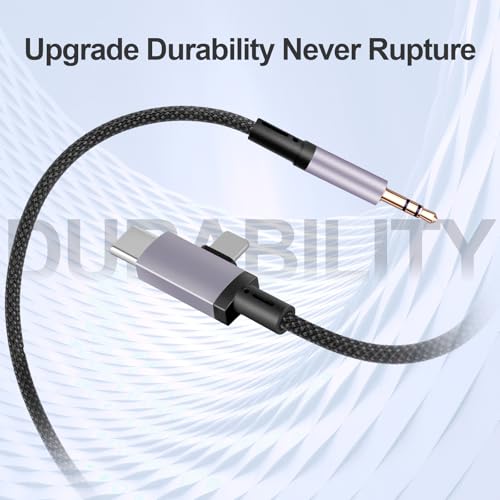 2 in 1 Lightning and USB C to 3.5mm Audio Auxiliary Jack Cable, Type C to Lightning 3.5mm Headphone Car Stereo Cable, Compatible with iPhone 16/15/14/13/12/11/X, Samsung Galaxy S24 S23 S22 S21 Note 20 - size: 6.6FT