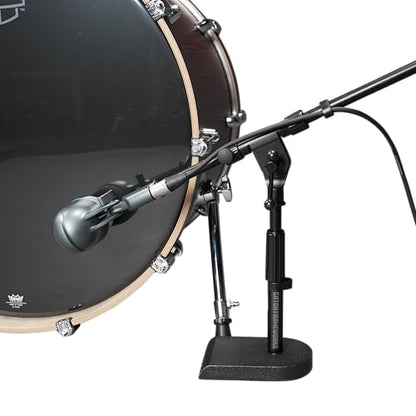 Gator Frameworks Rok-It Series Low-Profile Microphone Stand with 16" Adjustable Boom Arm, Ideal for Bass Drums and Guitar Amps (RI-MIC-200) - style: Low-Profile Microphone Stand