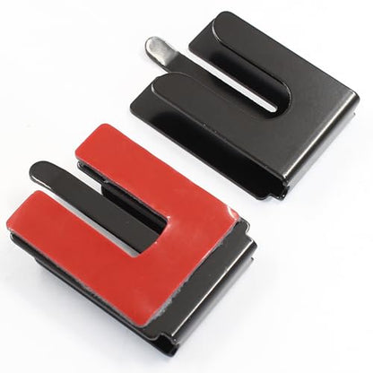 2PCS Black Radio Microphone Hanger, 42 x 30 x 8mm, Style 3 | Adhesive Back, CB Microphone Holder, Metal Car Mic Hanger, For Cars Homes Offices - size: 42 x 30 x 8mm ,Style 3