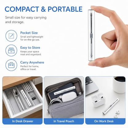Airpod Cleaner Kit, Earbud Cleaning Kit for Airpods Pro 1 2 3,Multi-Function Cleaning Pen with Soft Brush Flocking Sponge, Suitable for Earbuds Case, iPhone Charger Port, Bluetooth Headset
