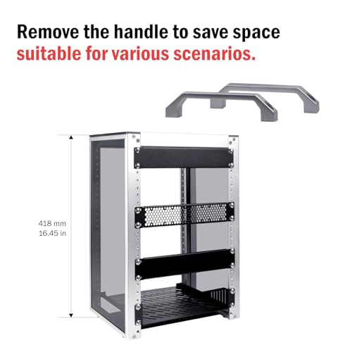 GeeekPi 8U Network Rack, 10 inch Mini Server Rack for Network, Servers, Audio, and Video Equipment, DeskPi RackMate T1, 7.87 inch Depth - color: Silver