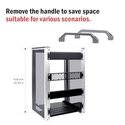 GeeekPi 8U Network Rack, 10 inch Mini Server Rack for Network, Servers, Audio, and Video Equipment, DeskPi RackMate T1, 7.87 inch Depth - color: Silver