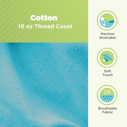 Heavy Duty Cotton Neck Roll Pillowcase - Soft and Breathable 10 oz Fabric Pillow Cover - Fully Enclosed Sleeve Design Washable Pillow Protector - Made in USA - Aqua, 6" x 16" - color: Aqua (10 Oz Cotton), size: 6" x 16"