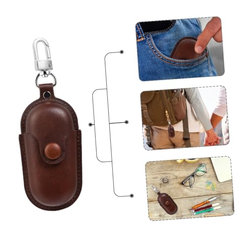 SEWACC Earphone Holder Case for in-Ear Headphones 3i, Waterproof Earbuds Storage Bag with Anti-Lost Dustproof Cover for Travel and Camping, Dark Brown