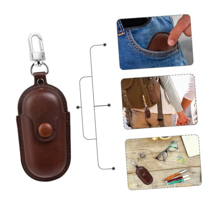 SEWACC Earphone Holder Case for in-Ear Headphones 3i, Waterproof Earbuds Storage Bag with Anti-Lost Dustproof Cover for Travel and Camping, Dark Brown