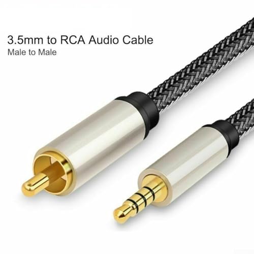 Digital Coaxial Audio Video Cable 3.5mm Male to SPDIF for RCA for TV Soundbar Soundbox Home Audio System Gold-Plated Connector Pure Copper Conductor Zinc Alloy Shell NylonBraided(2M) - size: 2M