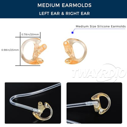 TWAYRDIO 3.5mm Surveillance Radio Earpiece for Motorola, w/Medium Earmolds