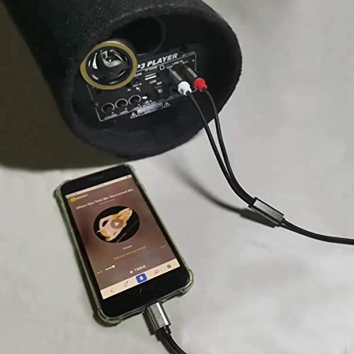 RCA Audio Cable, iOS Phone to 2 Male RCA Stereo Audio Y-Adapter for iPhone/Sound Box/Amplifier/Home Theater etc. (6.2ft) - size: 6.2FT, style: iOS to 2RCA