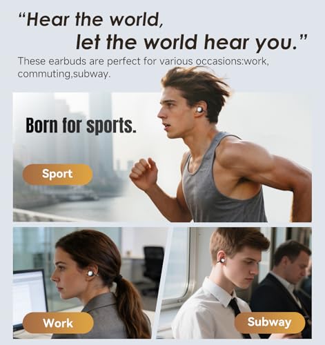 King Lucky Open-Ear Clip-On Earbuds for Running, Bluetooth 6.0 Wireless Headphones with Memory Spring, Secure Fit for Small Ears & Glasses Wearers, 45H Playtime, ENC Mic, IPX5 Waterproof (Black) - color: Black