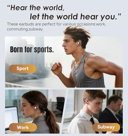 King Lucky Open-Ear Clip-On Earbuds for Running, Bluetooth 6.0 Wireless Headphones with Memory Spring, Secure Fit for Small Ears & Glasses Wearers, 45H Playtime, ENC Mic, IPX5 Waterproof (Black) - color: Black