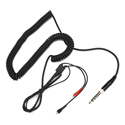 Headphone Coiled Audio Cable with 3.5mm to 6.35mm Adapter, Replacement Cable for Sennheiser HD25 HD560 HD540 HD430 HD250, Oxygen - Free Copper Twisted Pair for HD Sound