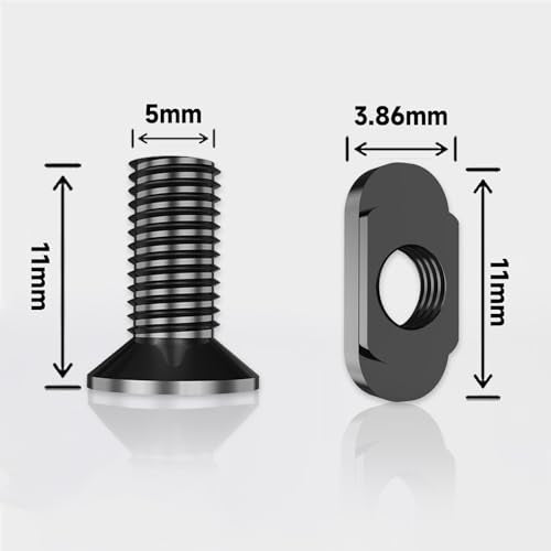 24 PCS Mlok Screws and Nuts Replacement Sets, M-Lok Rail Mount Screws & T-Nuts Accessories with Allen Wrench