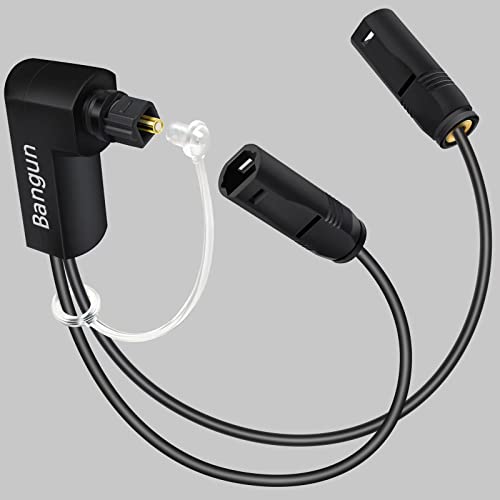 90 Degree Optical Audio Splitter 1 in 2 Out, Digital Toslink Fiber Optical Splitter Audio Adapter (1 Male Input 2 Female Output) for TV, Soundbar - color: right angle plug