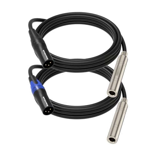 Smithok 2 Pack 1/4 to XLR Cable,Balanced 1/4" Female to XLR Male Stereo Audio Adapter,XLR Male to TS/TRS Quarter inch Connector Converter Interconnect Cable - 5Ft(1.5M) - size: 2 Pack - 60 inches (1.5 m)