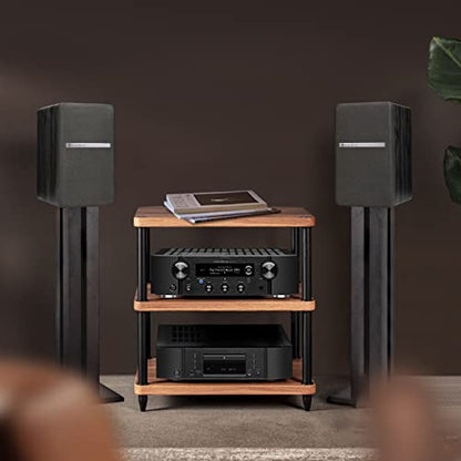 SINGING WOOD T25 Passive Bookshelf Speakers (Pair) - 60W Home Stereo Audio - 4" Woofer, Silk Dome Tweeter - Wall Mountable - Perfect for Home Theater, Studio Monitor, Record Player - Black Wood Finish