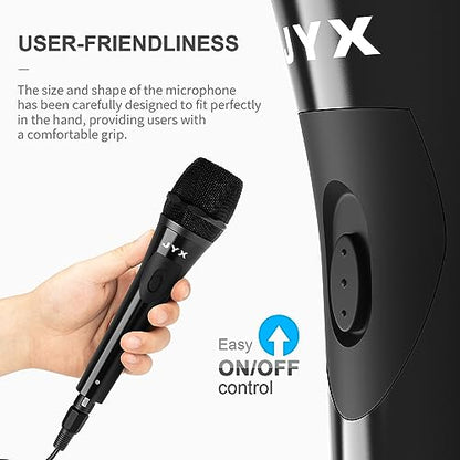 Wired Dynamic Microphone with 10-Foot Cable, On/Off Switch, 1/4-Inch Plug