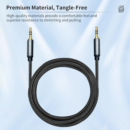 RIVIERA 20FT/6.0M Audio Cable 3.5mm 1/8" TRS to 3.5mm 1/8" TRS Braided Sheild Pure Copper Wire and 24K Gold Plated Low Noise Cable with Braided Nylon Jacket for Digital Players & Musical Instruments - color: Dual 1/8 TRS Black, size: 20FT/6.0M