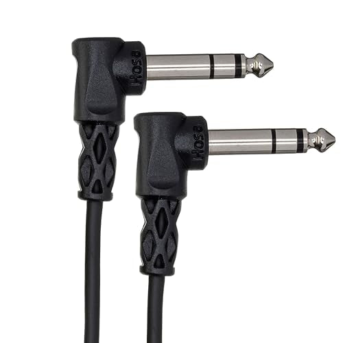 Hosa CSS-110RR Balanced Interconnect, Right-angle 1/4" TRS to Same, 10 Feet - size: 10 feet, style: CSS-110RR