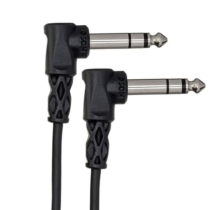 Hosa CSS-110RR Balanced Interconnect, Right-angle 1/4" TRS to Same, 10 Feet - size: 10 feet, style: CSS-110RR
