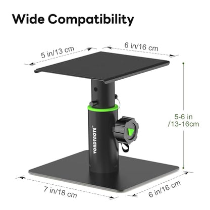 Vondynote 2-Pack Studio Monitor Stand Small 6" Tall Tablet Stand Holders | Desktop Speaker Stands, Height Adjustable, For Small Speakers, Projector, HiFi, Bluetooth Speakers - color: Standard