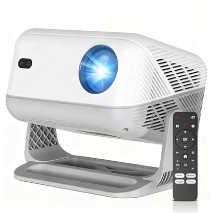 【Officially-Licensed APP & Native 1080P】Mini Projector with WiFi and Bluetooth, 4K Portable Projector with stand, Auto Focus&Keystone, Smart Projector for Outdoor/TV /Smartphone/Laptop - size: XL