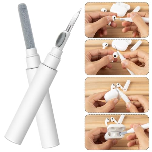 2pcs Cleaner Kit, Multi-Function Cleaner Kit for Bluetooth Camera Earphone Computer (White)