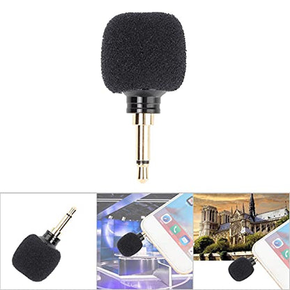 Compact Wireless Microphone Black for Mobile Phones Perfect for Professional and Amateur Recording Lectures and Karaoke (Mono)