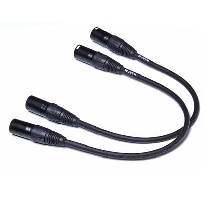 WJSTN Microphone Cable XLR Patch Cables, 3-Pin XLR Male to Male Balanced Cable DMX Cable Patch Cords with 2 Pack (2FT) - size: 2Feet