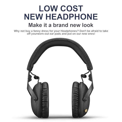 Ear Pads Replacement Ear Cushions Compatible with Marshall Monitor II Active Noise Canceling Over-Ear Bluetooth Headphone Softer Protein Leather High-Density Memory Foam Earpads Ear Cups Cover - Black