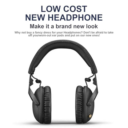 Ear Pads Replacement Ear Cushions Compatible with Marshall Monitor II Active Noise Canceling Over-Ear Bluetooth Headphone Softer Protein Leather High-Density Memory Foam Earpads Ear Cups Cover - Black