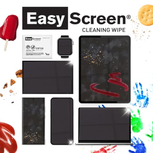 Easy Screen, Premium Screen Cleaning Wipes, Electronics, Touchscreens, and Glasses Cleaner, 50 Individual Packets Per Box, Large 5” x 8” Wipe