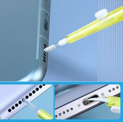 5 Pack Cell Phone Cleaning Kit iPhone Charging Port Dual Side Cleaning Tools, Anti-Clogging Mini Brushes & Hook Cleaner for iPhone Speaker and Receiver, Multi Tool Compatible with AirPods Camera