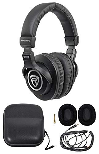 Rockville RCM01 Gaming Mic with RDMS70 Boom Stand and PRO-M50 Headphones | 25mm Cardioid, XLR and 3.5mm Cables, 48V Phantom Power, Shock Mount, Detachable Coil Cable, Headphone Case, Twitch, 3-Items