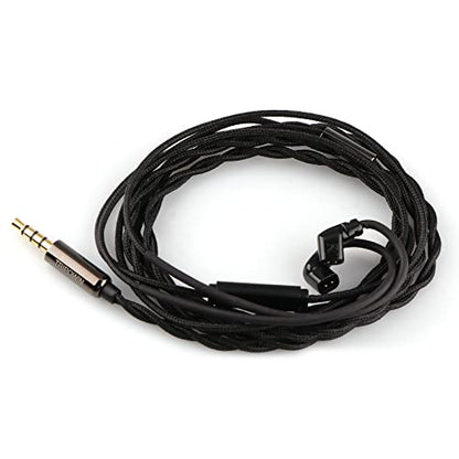 Linsoul Tripowin Zombur 4N OFC in Ear Monitor Cable, 3.5mm Plug, 1.25m | High Purity Oxygen Free Cable HiFi Wired IEM Cable, Cotton Yarn Outer Layer, for Musician Audiophile, w/ Mic, Recessed 2pin - size: Recessed 2-Pin, style: With Mic