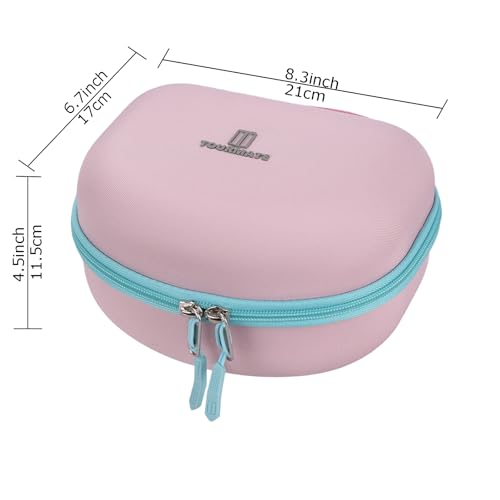 Tourmate Hard Travel Case for Riwbox CT-7 / CT-7S Cat Ear LED Light Kids Wireless Headphones, Protective Carrying Storage Bag （Box for Sale）(Pink&Cyan) - color: Pink&Cyan