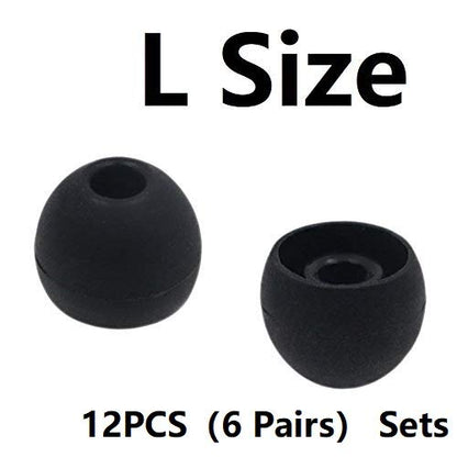 12PCS Large Size Replacement Ear Tips Earbud Eartip Ear Cap Ear Bud Tip for Powerbeats Pro, BeatsX, Senso, TOZO, Sony & Other Inner Hole 3.8mm Earbud in-Ear Headphones,Black,L
