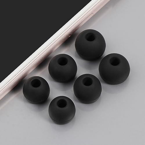 18Pcs Silicone Buds Ear Tips S/M/L Sizes Earbuds Soft Rubber Flexible Eartips Buds Wing Tips Fit in Case Buds, Black