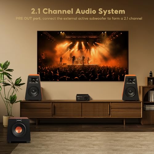 AIYIMA A07 Premium TPA3255 Power Stereo Amplifier with AUX Pre-Out 300W*2 | Swappable Op-Amp | 2 channel Desktop integrated Class D Stereo HiFi Amp For Passive Bookshelf Speaker & 2.0/2.1 Home theater