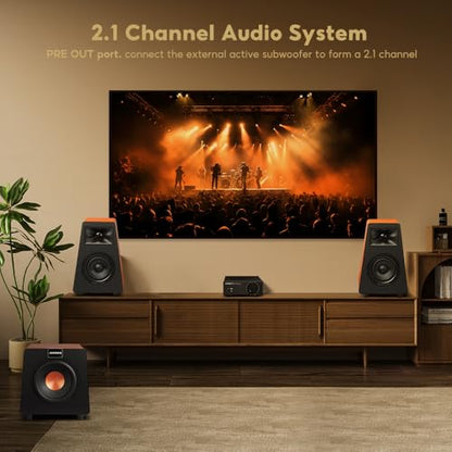AIYIMA A07 Premium TPA3255 Power Stereo Amplifier with AUX Pre-Out 300W*2 | Swappable Op-Amp | 2 channel Desktop integrated Class D Stereo HiFi Amp For Passive Bookshelf Speaker & 2.0/2.1 Home theater