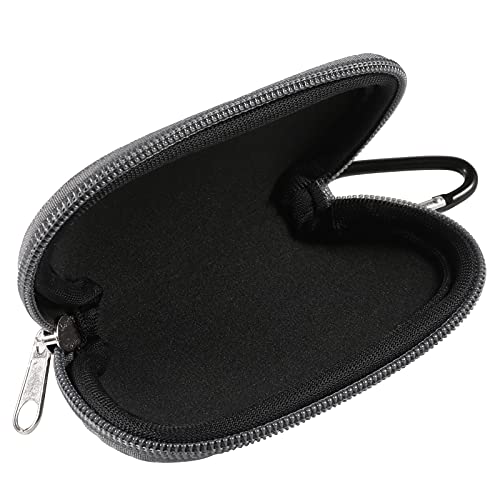 Earphones Carrying Case Headphone Organizer Shock Proof Neoprene Mini Earbud Pouch for AirPods, Galaxy Buds, Bluetooth Earpiece Storage Bag Coin Purse with Zipper Closure & Carabiner Clip (Grey) - color: Grey