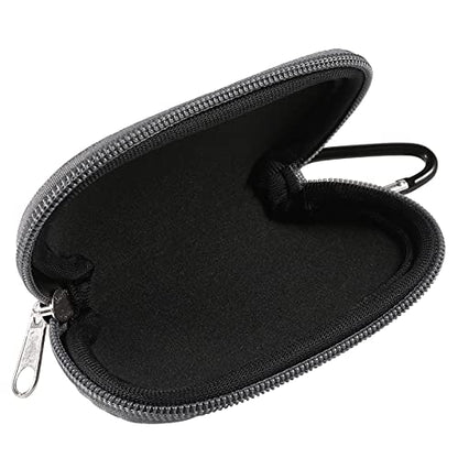 Earphones Carrying Case Headphone Organizer Shock Proof Neoprene Mini Earbud Pouch for AirPods, Galaxy Buds, Bluetooth Earpiece Storage Bag Coin Purse with Zipper Closure & Carabiner Clip (Grey) - color: Grey