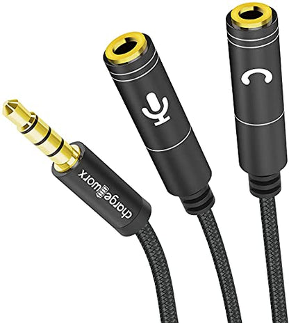 3.5mm Headphone and Mic Splitter Adapter, Gaming Headset Y Splitter Cable