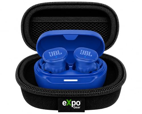 JBL Endurance Race 2 True Wireless Sports Earbuds (Blue) with Expo Gear Weather-Resistant Protective Hard-Shell Case - color: Blue