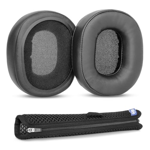 Earpads Headband Cover Replacement Ear Pads Compatible with Pioneer SE-MS9BN SE-MS7BT SE-MS5T Headphone Protein Leather Cushions Memory Foam Black