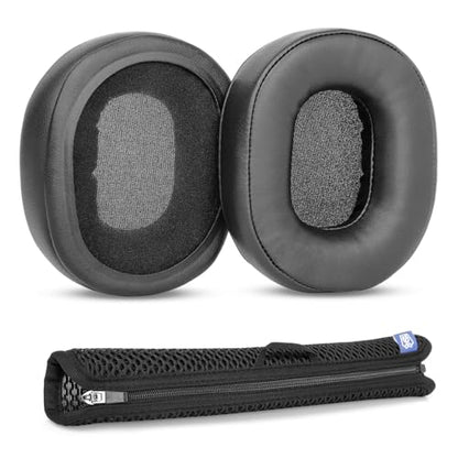 Earpads Headband Cover Replacement Ear Pads Compatible with Pioneer SE-MS9BN SE-MS7BT SE-MS5T Headphone Protein Leather Cushions Memory Foam Black