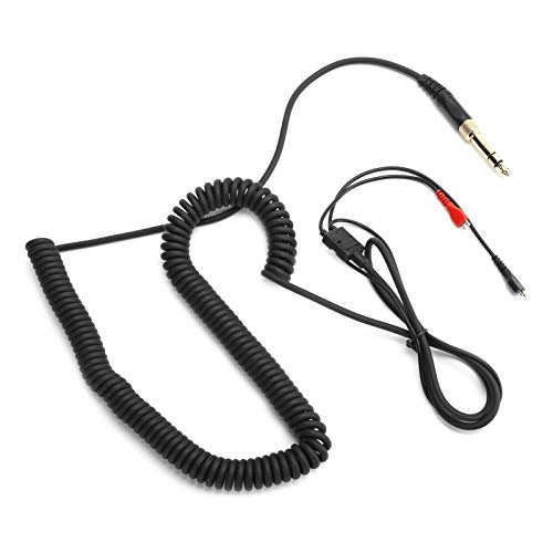 Diyeeni Coiled Headphone Cable for HD25 HD560 HD540 3.5mm to 6.35mm Adapter OFC Copper Wire Twisted Pair Design HD Sound 1.5m Unstretched 6m Stretched