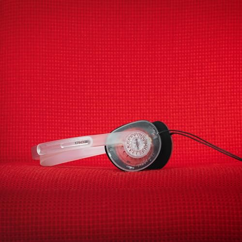 Koss KPH30i Clear Retro 90s Style On-Ear Headphones, Microphone, Wired Plug | Transparent, In-Line Microphone and Touch Remote Control, D-Profile Design, 3.5mm Jack - color: Clear