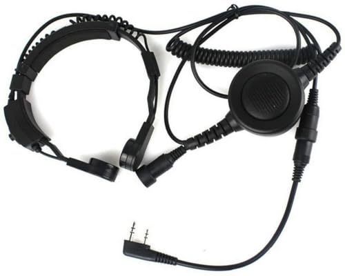 Tactical Throat Mic with Finger PTT Compatible for Baofeng Kenwood Earpiece | Compatible with BaoFeng UV-5RMini UV-5R/5RA/5RA+/5RB/5RC/5RD/5RE/5RE Plus/UV-82/BF-480/490/530/999/888/777/666S/777S/888S